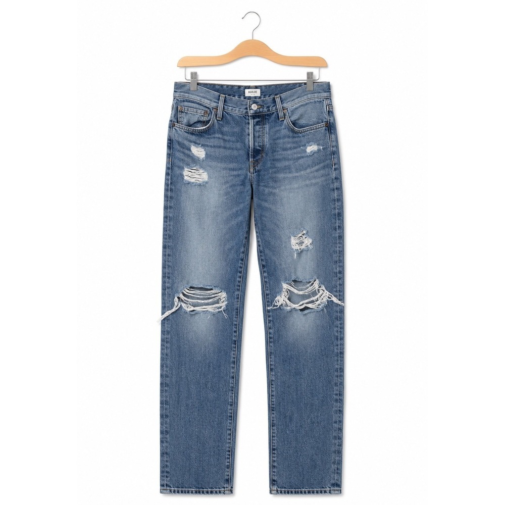 ABLE The Slouch Boyfriend Jeans Women's 25 Distressed Medium Wash Denim